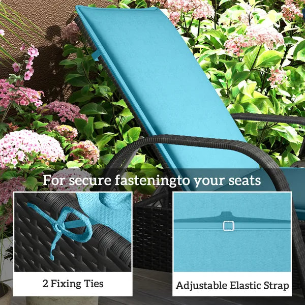 Foldable Chaise Lounge Cushion Set of 2, Outdoor Lounge Chair Cushion Set, UPF50+ 200gsm Fabric, 48" x 23", Light Blue - product image 6