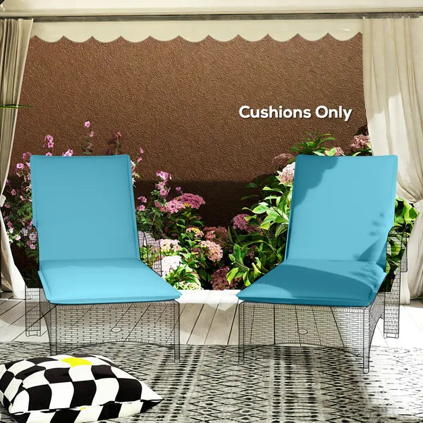 Foldable Chaise Lounge Cushion Set of 2, Outdoor Lounge Chair Cushion Set, UPF50+ 200gsm Fabric, 48" x 23", Light Blue - product image 2