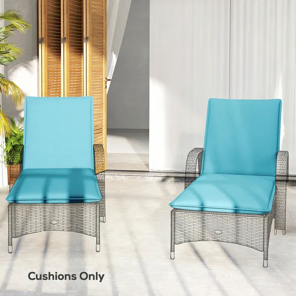 Foldable Chaise Lounge Cushion Set of 2, Outdoor Lounge Chair Cushion Set, UPF50+ 200gsm Fabric, 48" x 23", Light Blue - product image 7