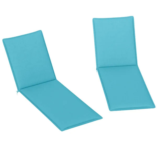 Foldable Chaise Lounge Cushion Set of 2, Outdoor Lounge Chair Cushion Set, UPF50+ 200gsm Fabric, 48" x 23", Light Blue - product image 11