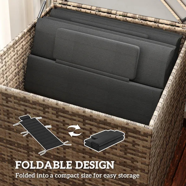 Foldable Chaise Lounge Cushion Set of 2, Outdoor Lounge Chair Cushion Set, UPF50+ 230gsm Olefin, 80" x 26" Black - product image 6