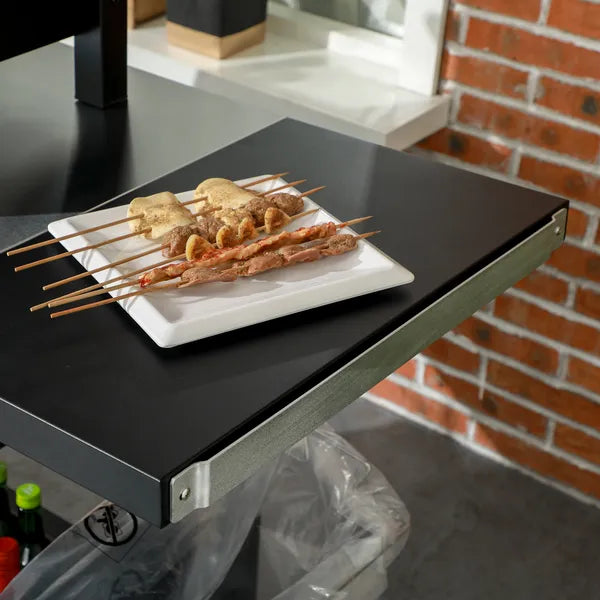 Foldable Grill Cart Table, 3-Shelf Outdoor Kitchen Island on Wheels for BBQ and Pizza Oven, Black - product image 9