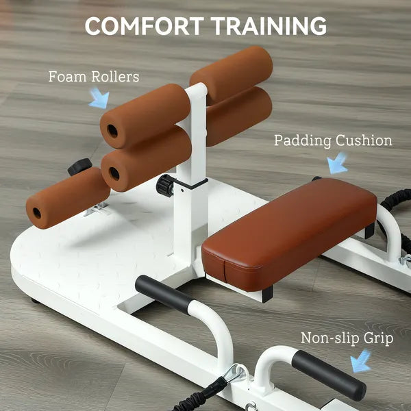 Foldable Sissy Squat Machine, Hip Thrust Machine with Push Up Stand, Multipurpose Glute Workout Equipment, White - product image 7