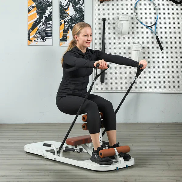 Foldable Sissy Squat Machine, Hip Thrust Machine with Push Up Stand, Multipurpose Glute Workout Equipment, White - product image 2
