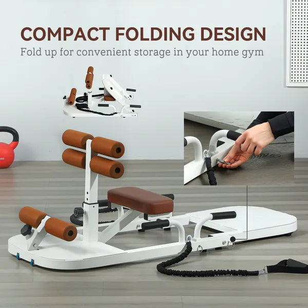 Foldable Sissy Squat Machine, Hip Thrust Machine with Push Up Stand, Multipurpose Glute Workout Equipment, White - product image 5