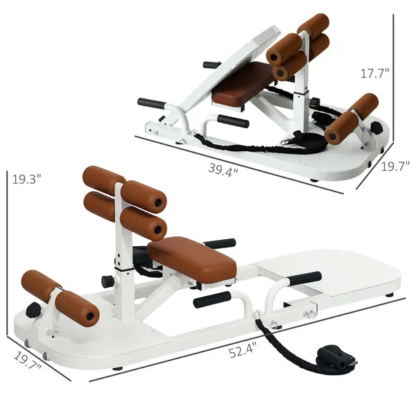 Foldable Sissy Squat Machine, Hip Thrust Machine with Push Up Stand, Multipurpose Glute Workout Equipment, White - product image 3