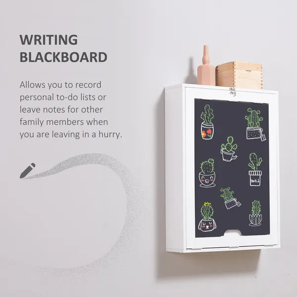 HOMCOM Foldable Wall Desk with Blackboard, Fold Out Convertible Floating Desk with Shelves, White - product image 9