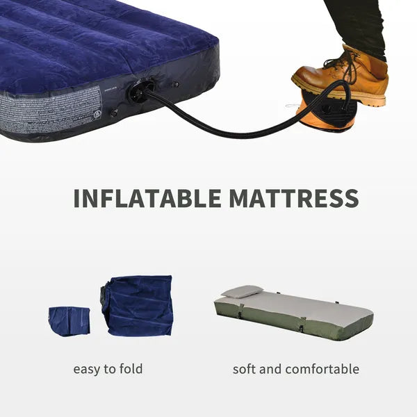 Outsunny Folding Camping Cot for Adults All-in-One Elevated Tent with Sleeping Bag Thick Air Mattress Portable Single Bed - product image 6