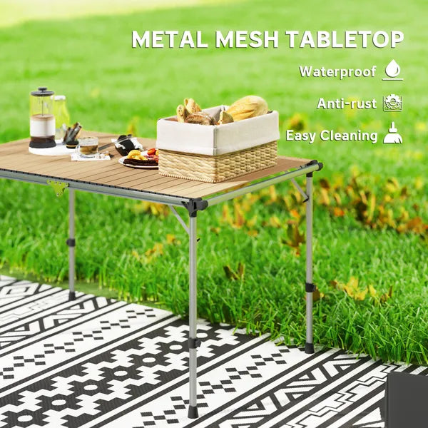 Outsunny Folding Camping Table, Adjustable Height Aluminum Table, Portable Camping Table for Picnic, Beach, BBQ - product image 5