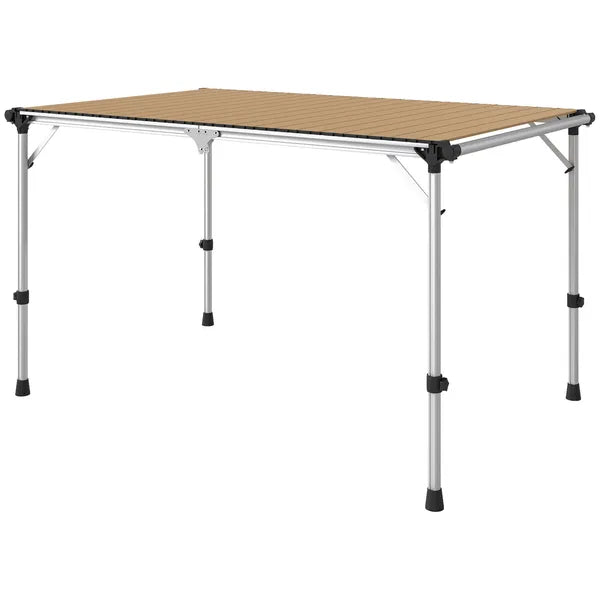 Outsunny Folding Camping Table, Adjustable Height Aluminum Table, Portable Camping Table for Picnic, Beach, BBQ - product image 1