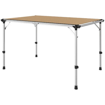 Outsunny Folding Camping Table, Adjustable Height Aluminum Table, Portable Camping Table for Picnic, Beach, BBQ - product image 1