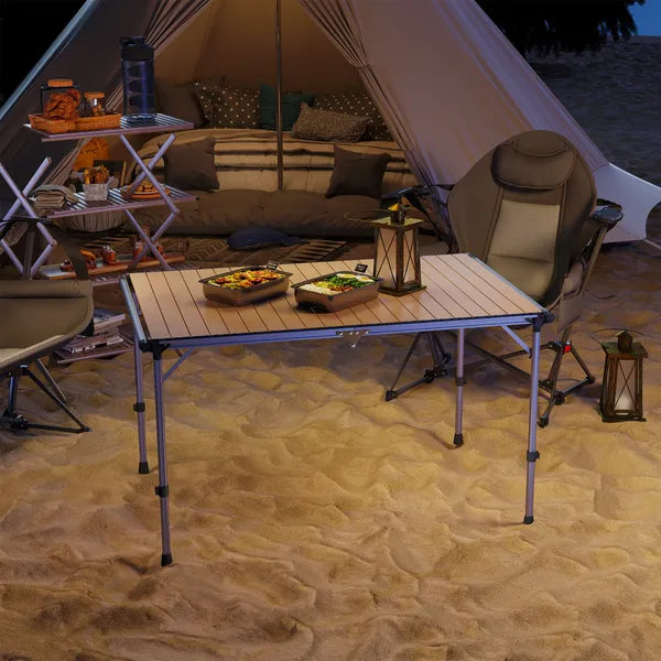 Outsunny Folding Camping Table, Adjustable Height Aluminum Table, Portable Camping Table for Picnic, Beach, BBQ - product image 8