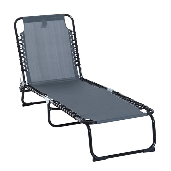 Outsunny Folding Chaise Lounge Chair with 4 Position Backrest Pillow and Breathable Mesh Baby Blue - product image 11