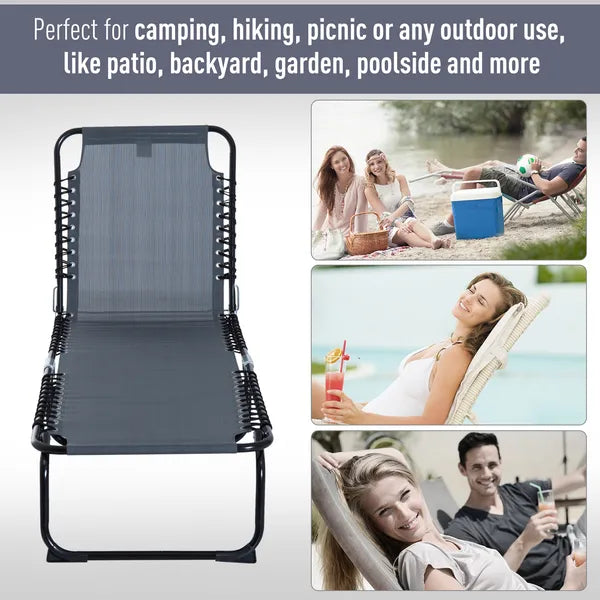 Outsunny Folding Chaise Lounge Chair with 4 Position Backrest Pillow and Breathable Mesh Baby Blue - product image 7