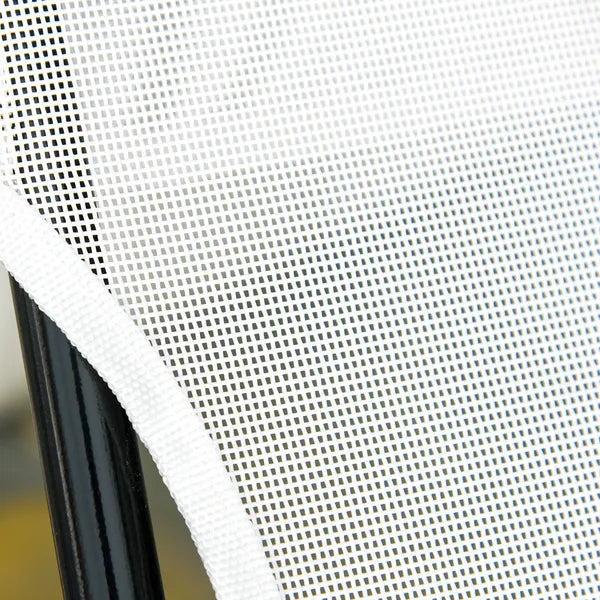 Outsunny Folding Chaise Lounge Chair, Cream White, 5-Level Adjustable with Headrest, Breathable Mesh for Beach and Patio - product image 8