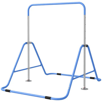 Folding Gymnastics Bar for Kids Ages 3-8, Gymnastics Bars for home, 34.8-50.6" Height, Bubble Gum Blue - product image 1