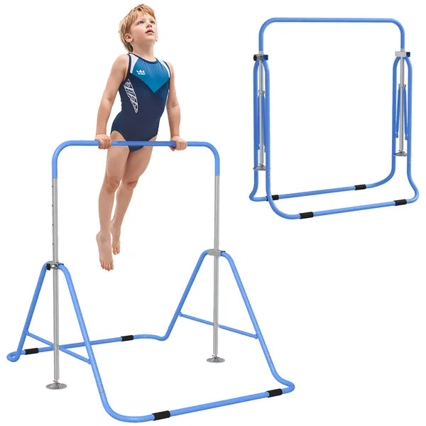 Folding Gymnastics Bar for Kids Ages 3-8, Gymnastics Bars for home, 34.8-50.6" Height, Bubble Gum Blue - product image 11