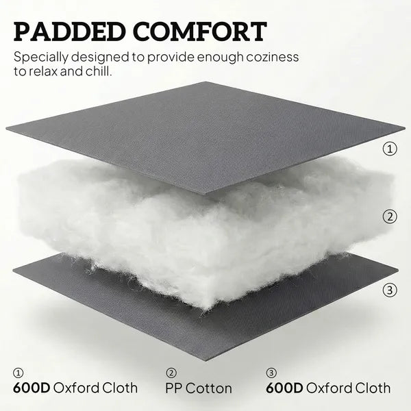 Outsunny Folding Patio Chairs Set of 2, Padded High Back Lawn Camping Chairs with Armrests, 600D Oxford Fabric, Light Gray - product image 4
