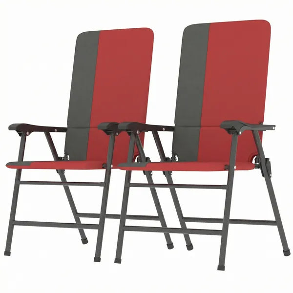 Folding Patio Chairs Set of 2, Padded High Back Lawn Camping Chairs with Armrests, 600D Oxford Fabric, Red - product image 11