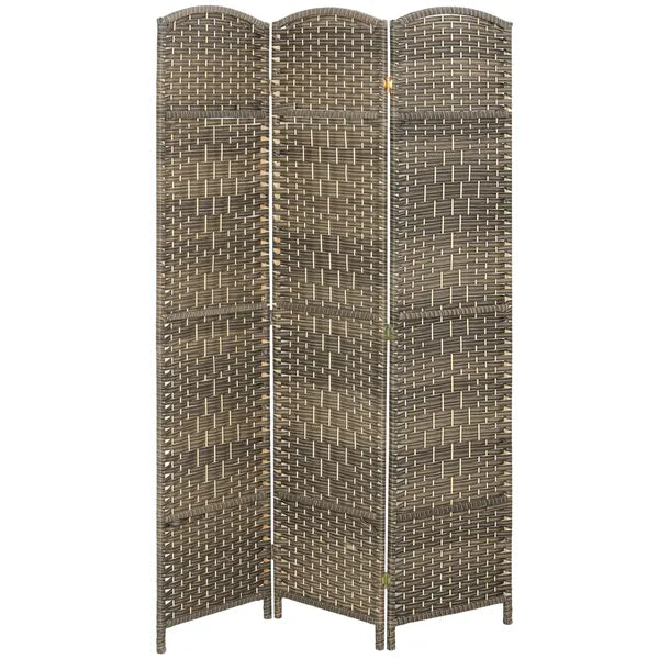 HOMCOM Folding Room Divider Screen 3 Panel 6' Tall Privacy Screen Freestanding Wood Partition for Home Office, Dark Rustic Oak - product image 11