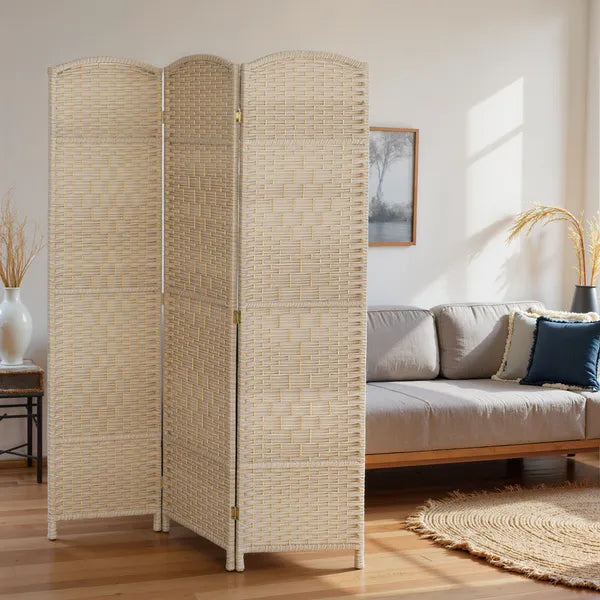 HOMCOM Folding Room Divider Screen 3 Panel 6' Tall Privacy Screen Freestanding Wood Partition for Home Office, Washed Oak - product image 8
