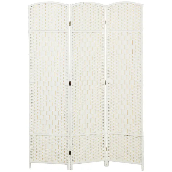 Folding Room Divider Screen 3 Panel 6' Tall Privacy Screen Freestanding Wood Partition for Home Office, White - product image 1
