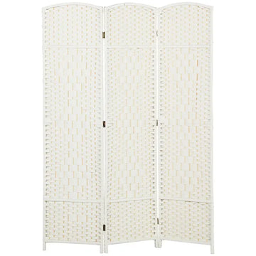 Folding Room Divider Screen 3 Panel 6' Tall Privacy Screen Freestanding Wood Partition for Home Office, White - product image 1