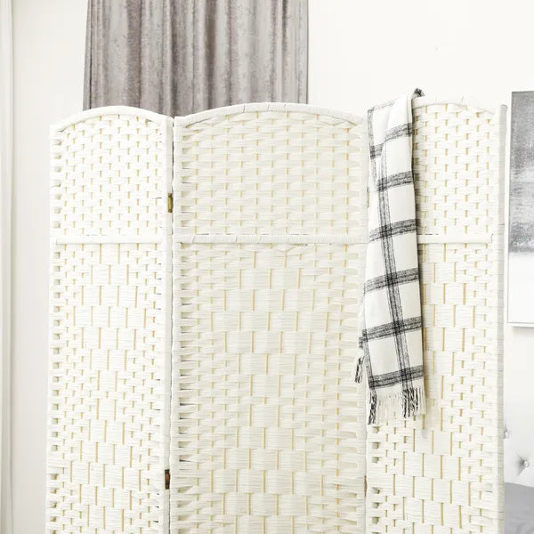 Folding Room Divider Screen 3 Panel 6' Tall Privacy Screen Freestanding Wood Partition for Home Office, White - product image 7