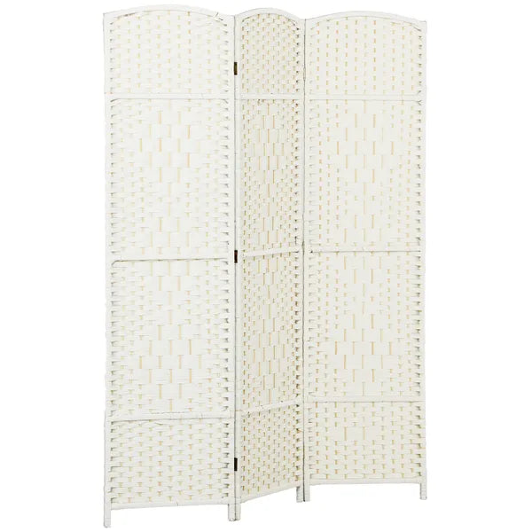 Folding Room Divider Screen 3 Panel 6' Tall Privacy Screen Freestanding Wood Partition for Home Office, White - product image 11