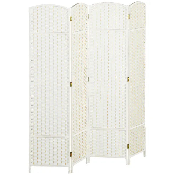 Folding Room Divider Screen 4 Panel 5.6 ' Tall Privacy Screen Freestanding Room Partition for Home Office, White - product image 11