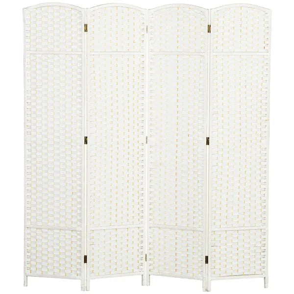 Folding Room Divider Screen 4 Panel 5.6 ' Tall Privacy Screen Freestanding Room Partition for Home Office, White - product image 1
