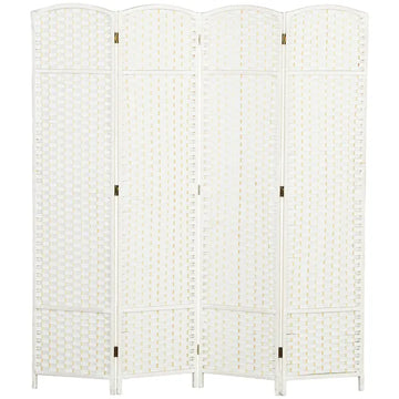 Folding Room Divider Screen 4 Panel 5.6 ' Tall Privacy Screen Freestanding Room Partition for Home Office, White - product image 1