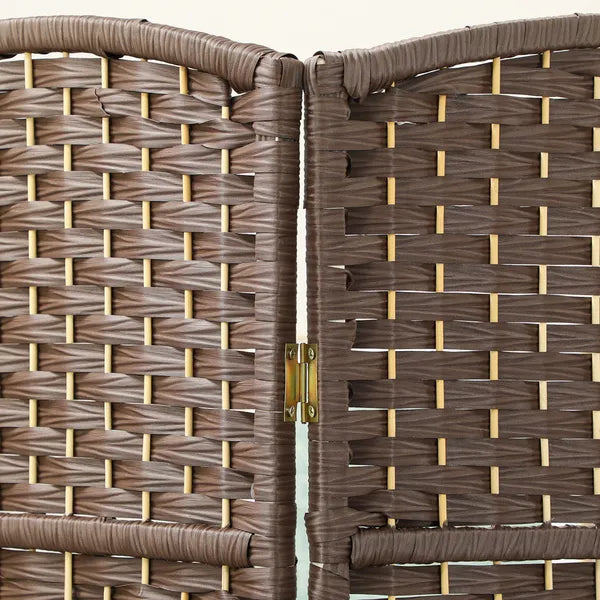 Folding Room Divider Screen 4 Panel 6' Tall Privacy Screen Freestanding Wood Partition for Home Office, Brown - product image 7