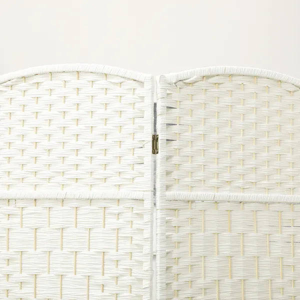 HOMCOM Folding Room Divider Screen 4 Panel 6' Tall Privacy Screen Freestanding Wood Partition for Home Office, White - product image 8