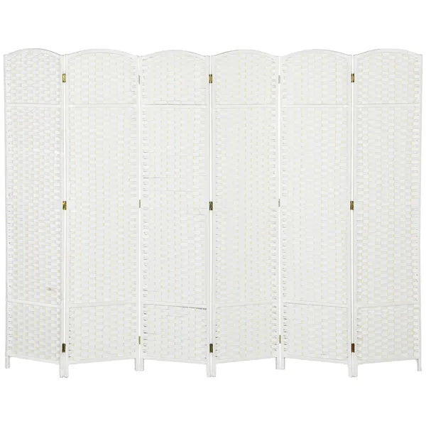 HOMCOM Folding Room Divider Screen 6 Panel 5.6 ' Tall Privacy Screen Freestanding Room Partition for Home Office, White - product image 1