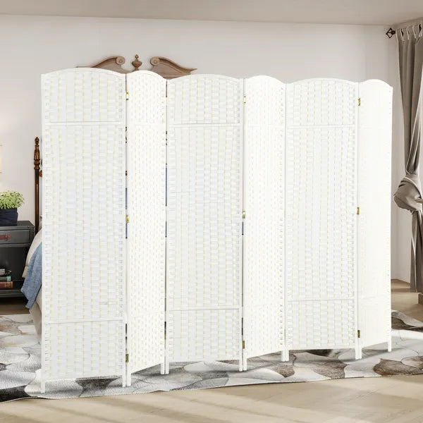 HOMCOM Folding Room Divider Screen 6 Panel 5.6 ' Tall Privacy Screen Freestanding Room Partition for Home Office, White - product image 7