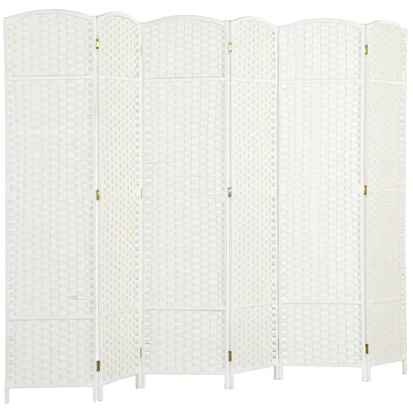 HOMCOM Folding Room Divider Screen 6 Panel 5.6 ' Tall Privacy Screen Freestanding Room Partition for Home Office, White - product image 11