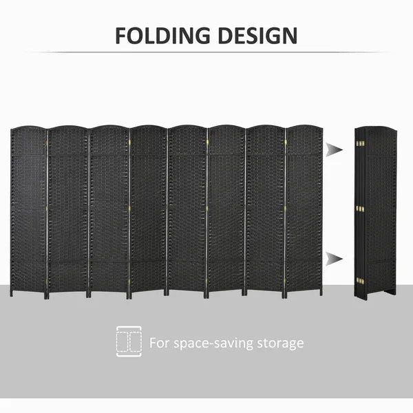 HOMCOM Folding Room Divider Screen 8 Panel 5.6 Ft Tall Privacy Screen Freestanding Room Partition for Home Office Black - product image 5
