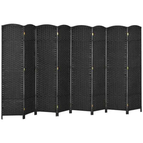 HOMCOM Folding Room Divider Screen 8 Panel 5.6 Ft Tall Privacy Screen Freestanding Room Partition for Home Office Black - product image 11