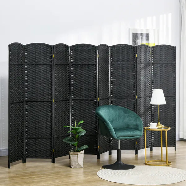 HOMCOM Folding Room Divider Screen 8 Panel 5.6 Ft Tall Privacy Screen Freestanding Room Partition for Home Office Black - product image 2