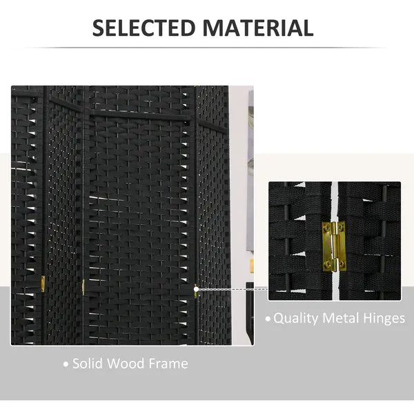 HOMCOM Folding Room Divider Screen 8 Panel 5.6 Ft Tall Privacy Screen Freestanding Room Partition for Home Office Black - product image 6