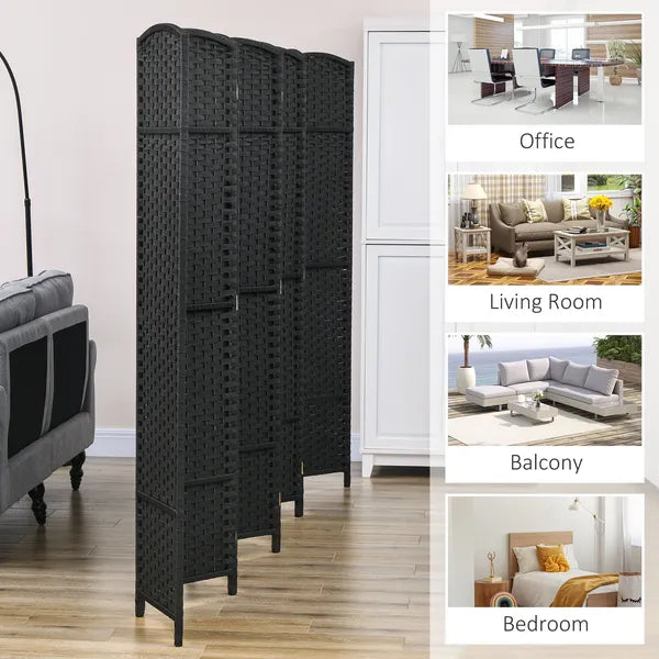 HOMCOM Folding Room Divider Screen 8 Panel 5.6 Ft Tall Privacy Screen Freestanding Room Partition for Home Office Black - product image 7