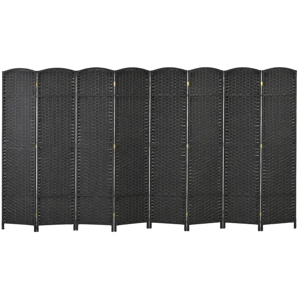 HOMCOM Folding Room Divider Screen 8 Panel 5.6 Ft Tall Privacy Screen Freestanding Room Partition for Home Office Black - product image 1