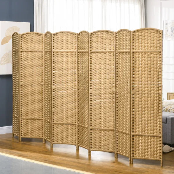 HOMCOM Folding Room Divider Screen 8 Panel 5.6 ft Tall Privacy Screen Freestanding Room Partition for Home Office, Nature Wood - product image 10