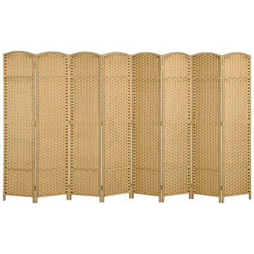 HOMCOM Folding Room Divider Screen 8 Panel 5.6 ft Tall Privacy Screen Freestanding Room Partition for Home Office, Nature Wood - product image 1