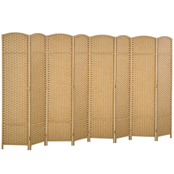 HOMCOM Folding Room Divider Screen 8 Panel 5.6 ft Tall Privacy Screen Freestanding Room Partition for Home Office, Nature Wood - product image 11