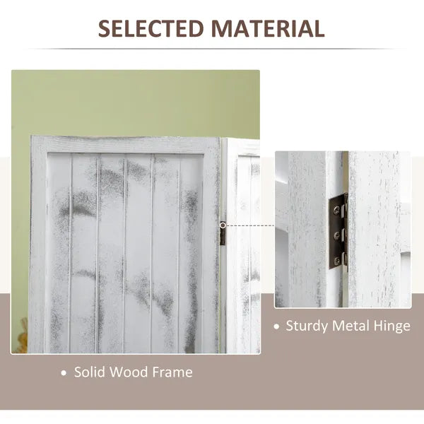 Folding Screen Divider 55 Rustic White Room Partition for Bedroom Office Privacy - product image 5