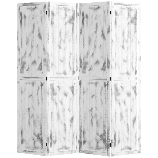 Folding Screen Divider 55 Rustic White Room Partition for Bedroom Office Privacy - product image 1