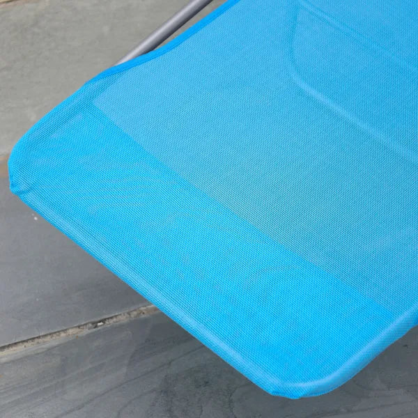 Outsunny Folding Sun Chair, Portable Outdoor Chair with Adjustable Back, Breathable Mesh and Pillow, for Patio, Beach, Blue - product image 7