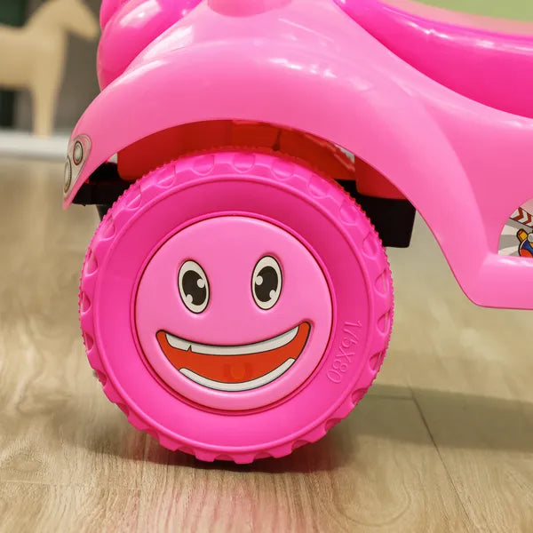 Foot to Floor Toddler Push Car w/ Horn, Light, Music, Anti-Over-Backwards Device and Underseat Storage, Pink - product image 9